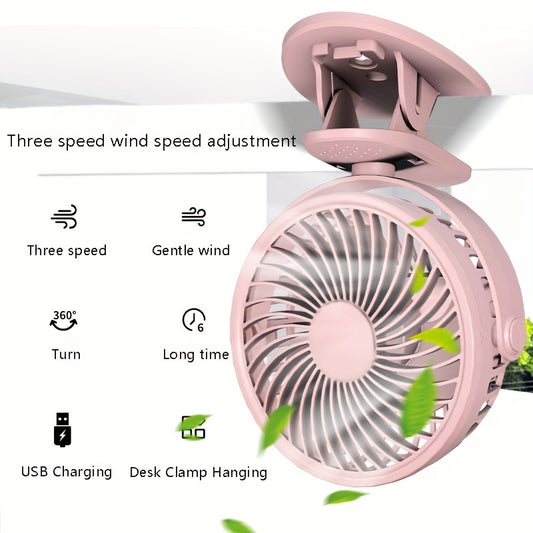 Portable Mini Hand Clip Fan Usb Direct Fan Quiet Desktop Electric Fan High Quality – (random Colors)