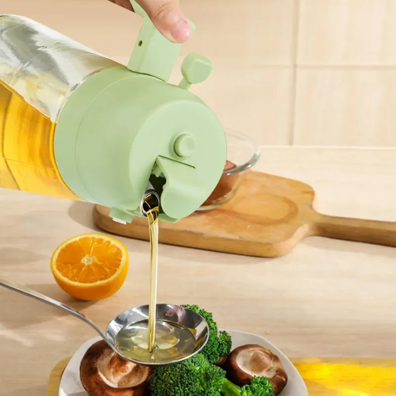 2 in 1 Glass Spray Oil Bottles 470ml Olive Oil Dispenser